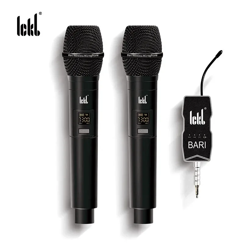 Bari Wireless Cardioid Dynamic Microphone Home Studio Recording Kara OK Singing UHF Adjustable Frequency Handheld Microphon