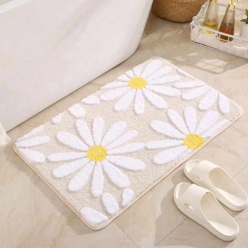 Carpet Rug Bedroom Mat room decor Bath for Foot carpets living Home floor bathroom kitchen door mats aesthetic absorbent Flower