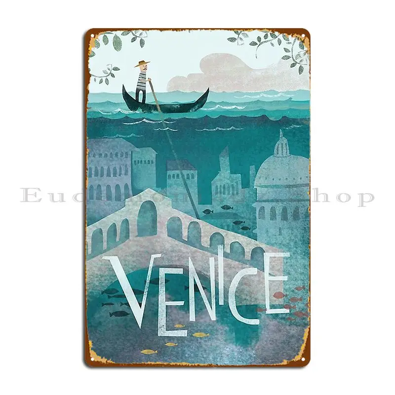 Vinatge Venice Italy Metal Plaque Poster Wall Decor Create Garage Painting Wall Mural Tin Sign Poster