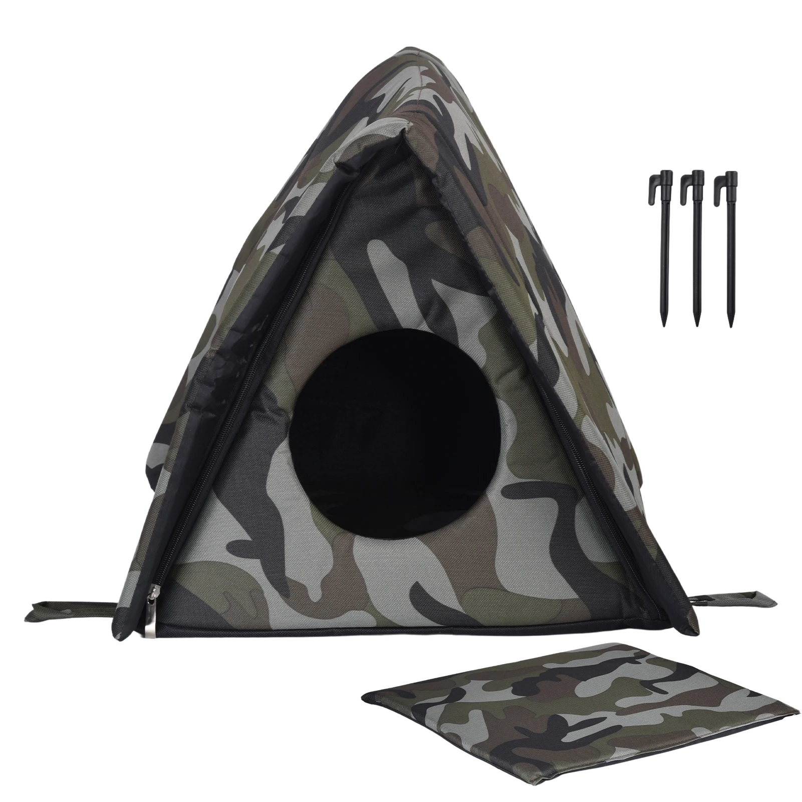 

Cat Hiding Place Dog House Outdoor Cat Bed Cat Shelter With Removable Soft Mat Portable Foldable Disassembled Pet Tent Dogs