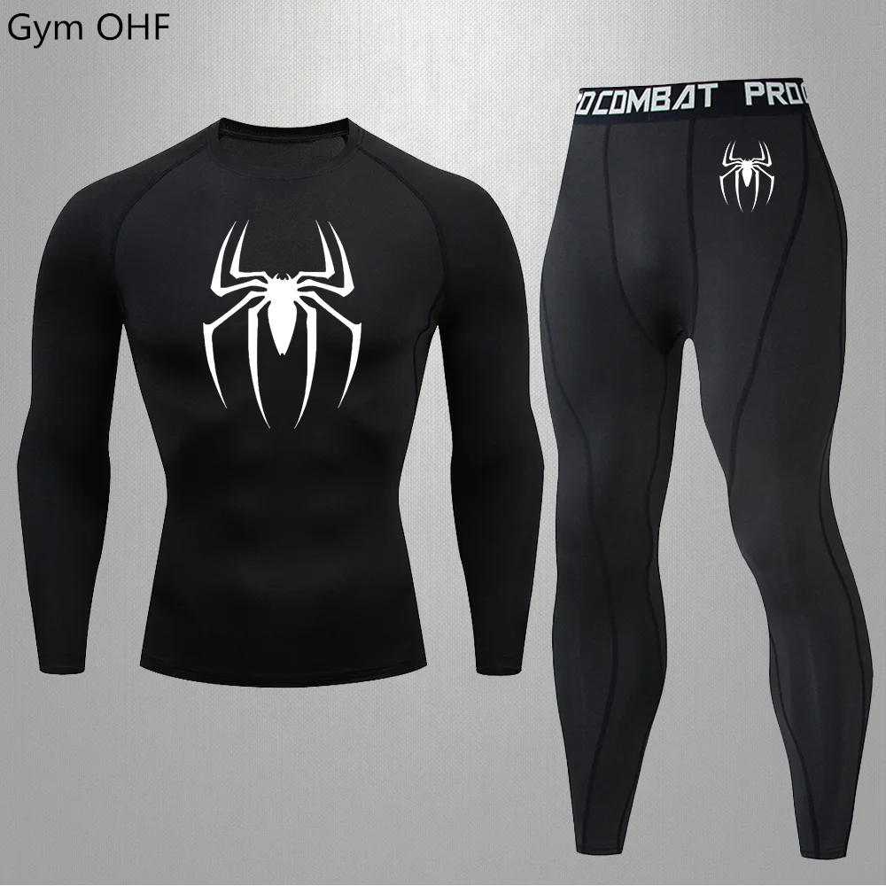 Long Sleeve Pants Set Tight Fitting Breathable Quick Drying Comfortable Daily Training Men's Compression Sportswear Workout Suit