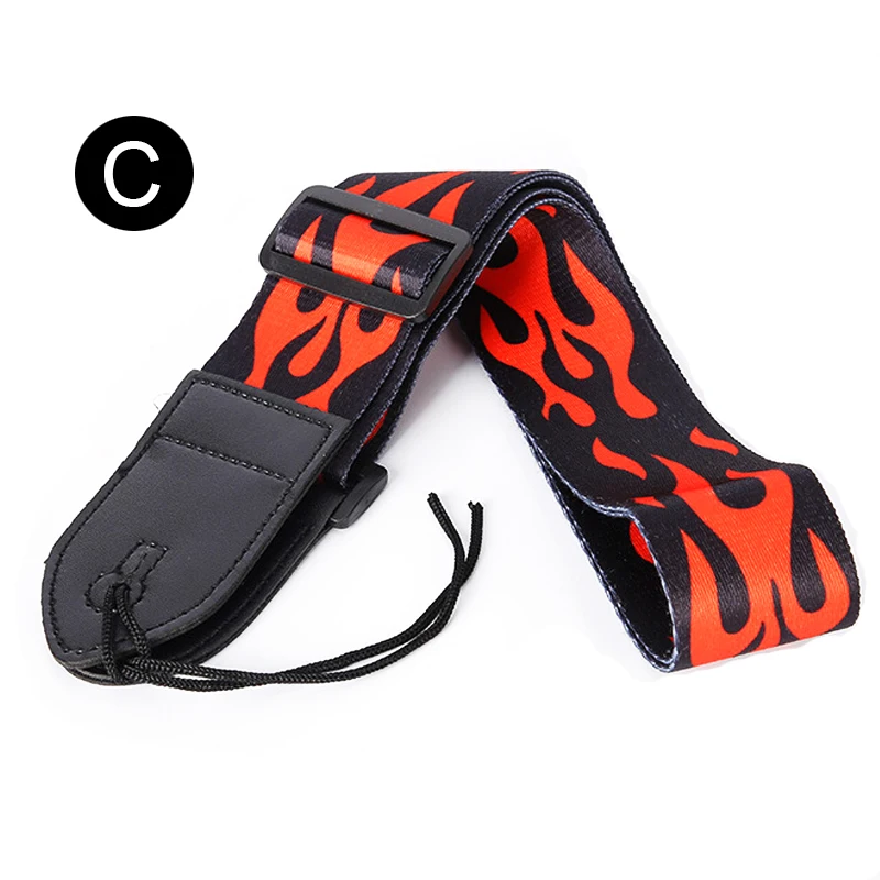 Guitar Strap Personality Thermal Printing Polyester Electric Acoustic Folk Guitar Bass Strap