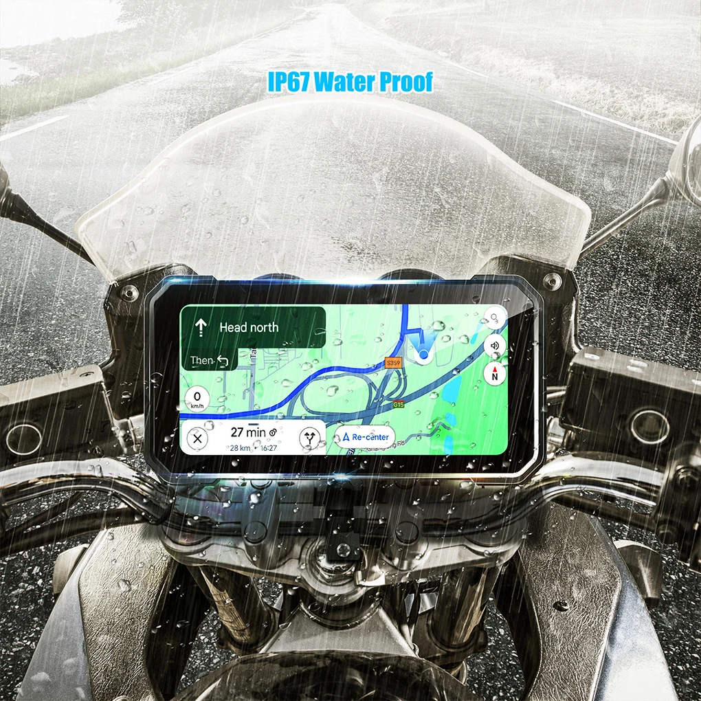 

6.25 Inch Motorcycle Wifi Android 10 System DVR Dash Cam Recorder With 2 Tire Pressure Sensors