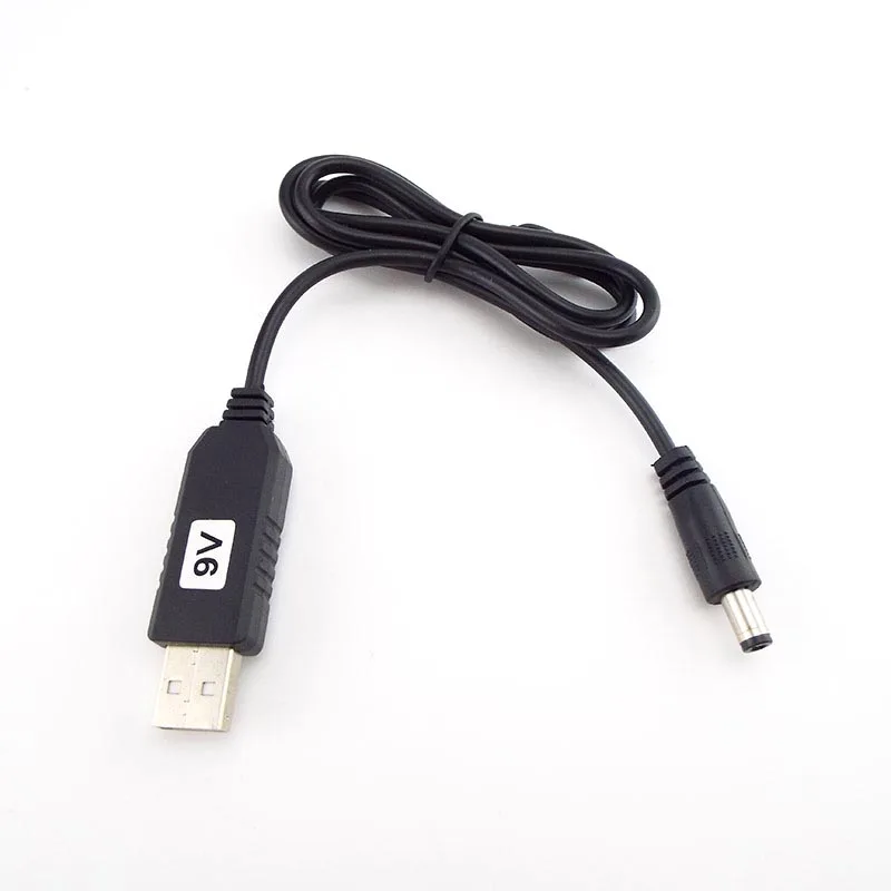 DC 9V USB Step UP Booster Cable Connector 5.5mm*2.1mm Plug Jack Power Adapter Type A USB Boost Line for Modem Router A4