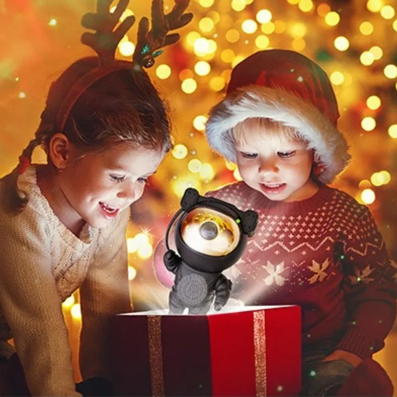 Astronaut Starry Sky Light Projector with Remote Control Dimming Bluetooth Music Bedroom Atmosphere Night Light Children's Toy