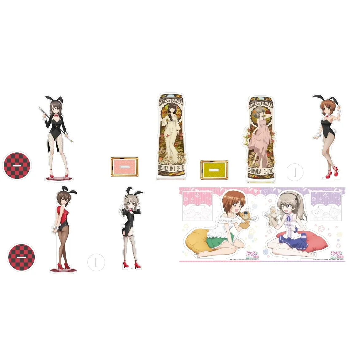 Game Acrylic Stand Doll Anime Shimada Chiyo Nishizumi Shiho Figure Model Plate Cosplay Toy for Gift