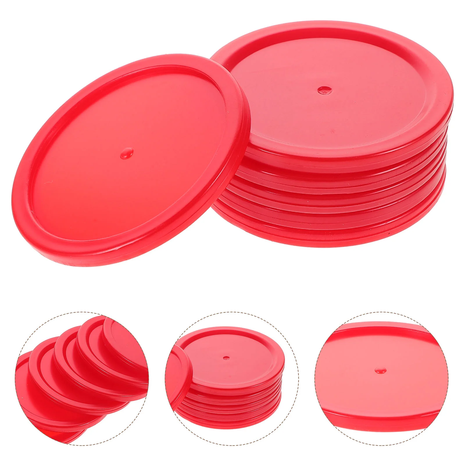 

6 Pcs Hockey Table Plastic Accessories Desktop Ice Replacement Round Pucks Game Supplies Stable