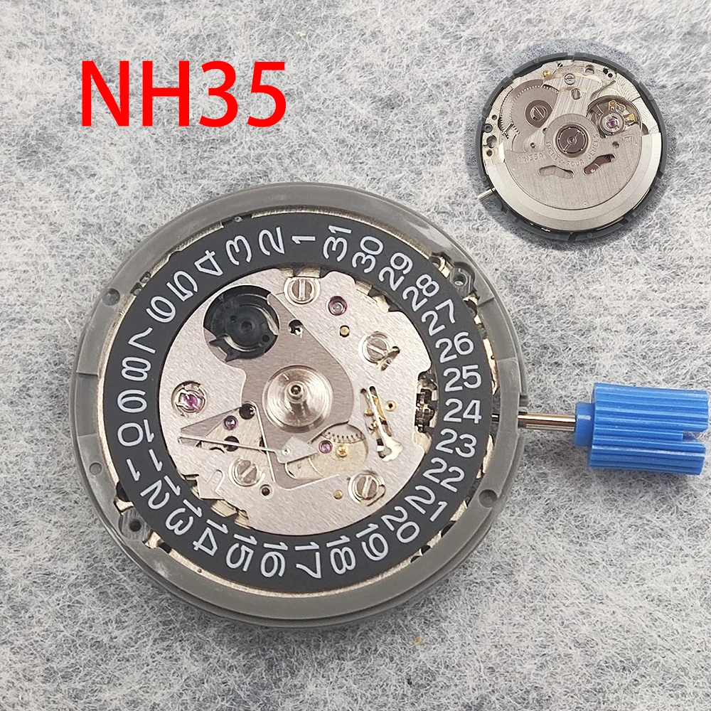 Original NH35A Fully Automatic Movement Black/White Single Calendar 9pm/3pm/6pm Men's Watch Accessories