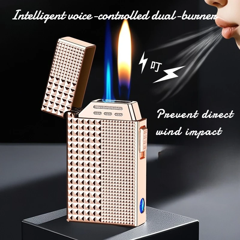 Paris Nail Black Technology Smart Voice-controlled Dual-flame Lighter for Boyfriend High Appearance Level Cigarette Accessories
