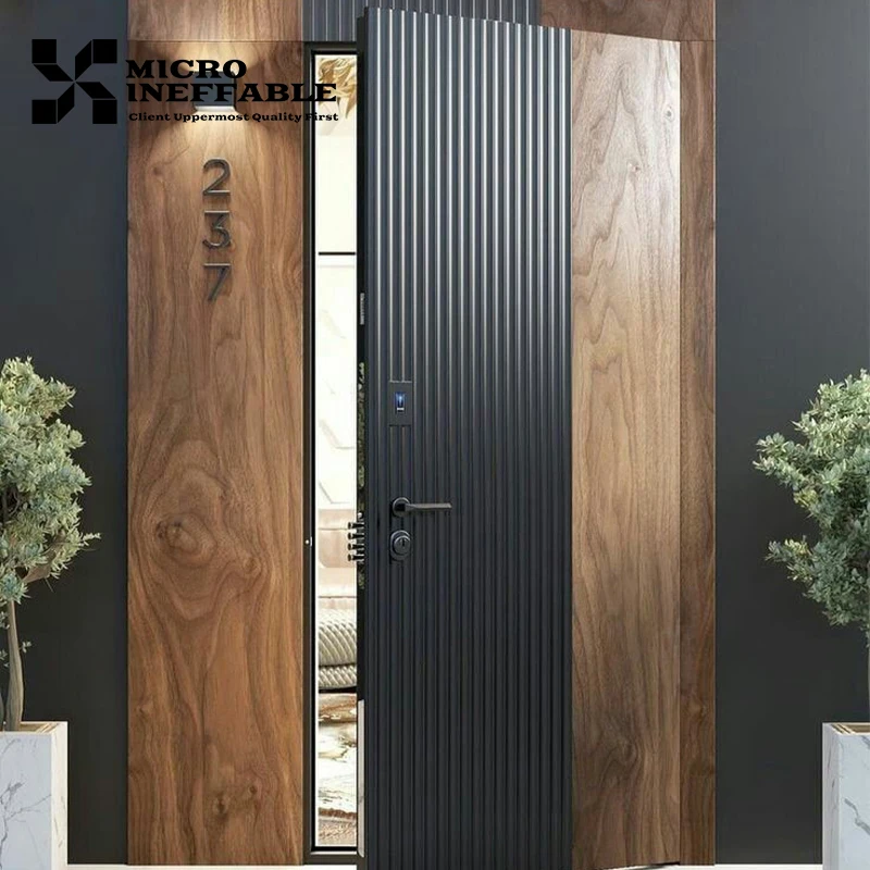 

North America Apartment Entrance Popular Style Entry Front Door Metal Steel Security Doors