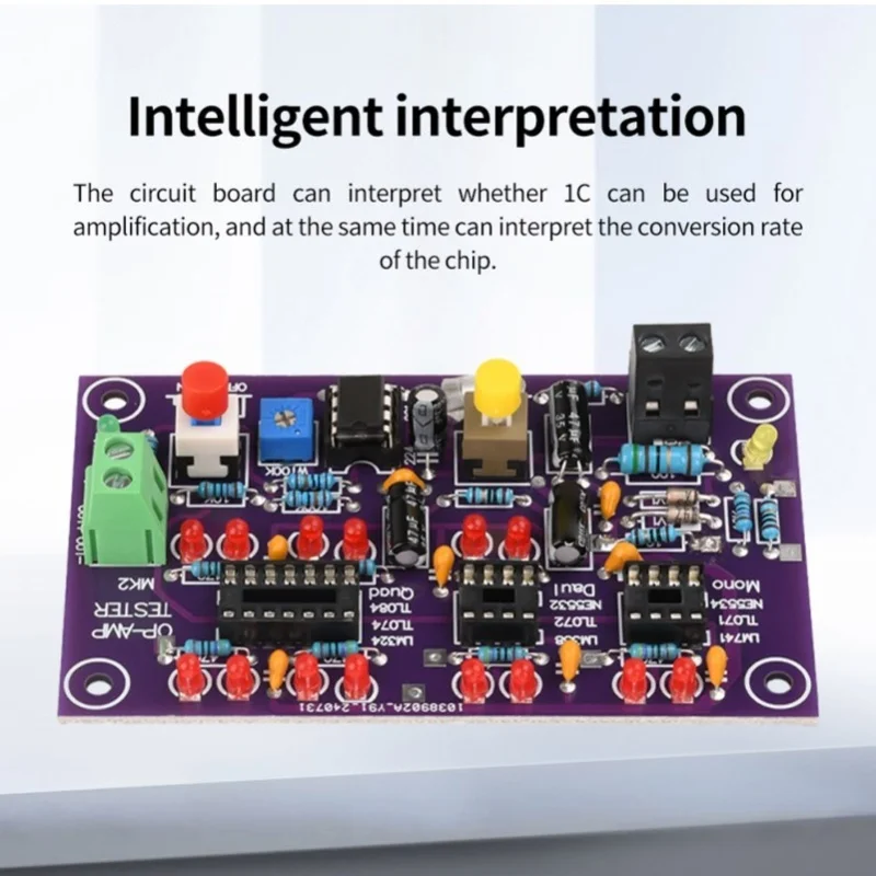 

Плата для тестирования операционных усилителей (OP AMP) / Модуль тестирования одинарных, двойных, квадройнтубулярных усилителей постоянного тока 12В T2