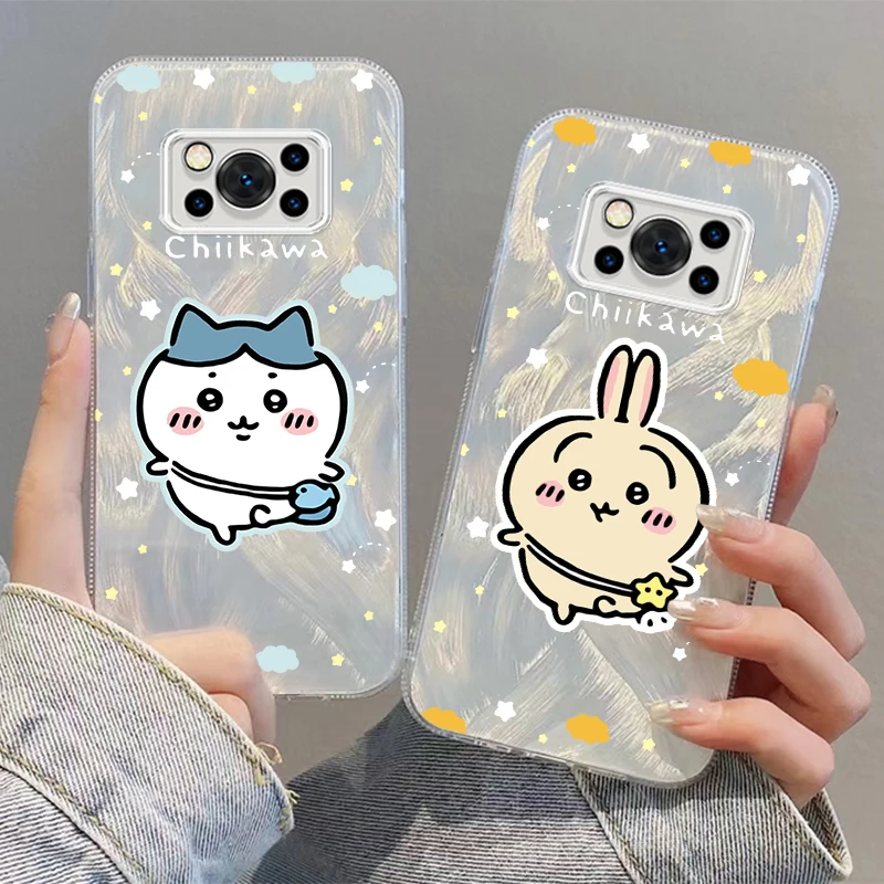 

C-Chiikawas U-Usagis Cute For Xiaomi Poco C65 M6 M3 X6 X5 X3 Redmi 13C 12 12C 10C 10 9T 9A 9 Pro 5G Feather Yarn Cover