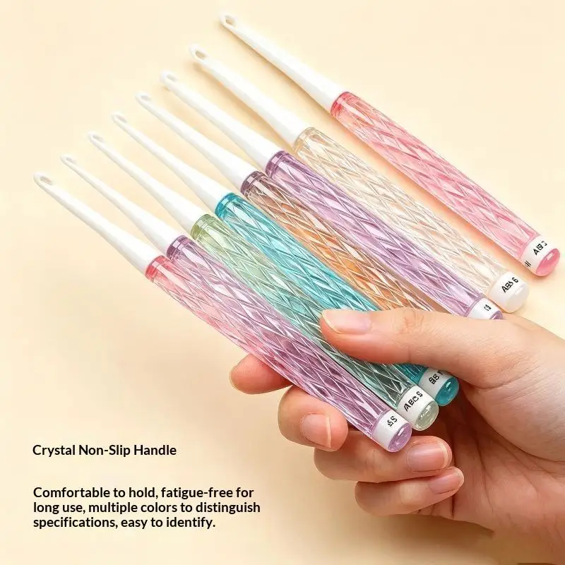 1/8Pcs Color Crochet Hook Kit Ergonomic Crochet Hook For Beginner Knitting Sweater DIY Knitting Tool