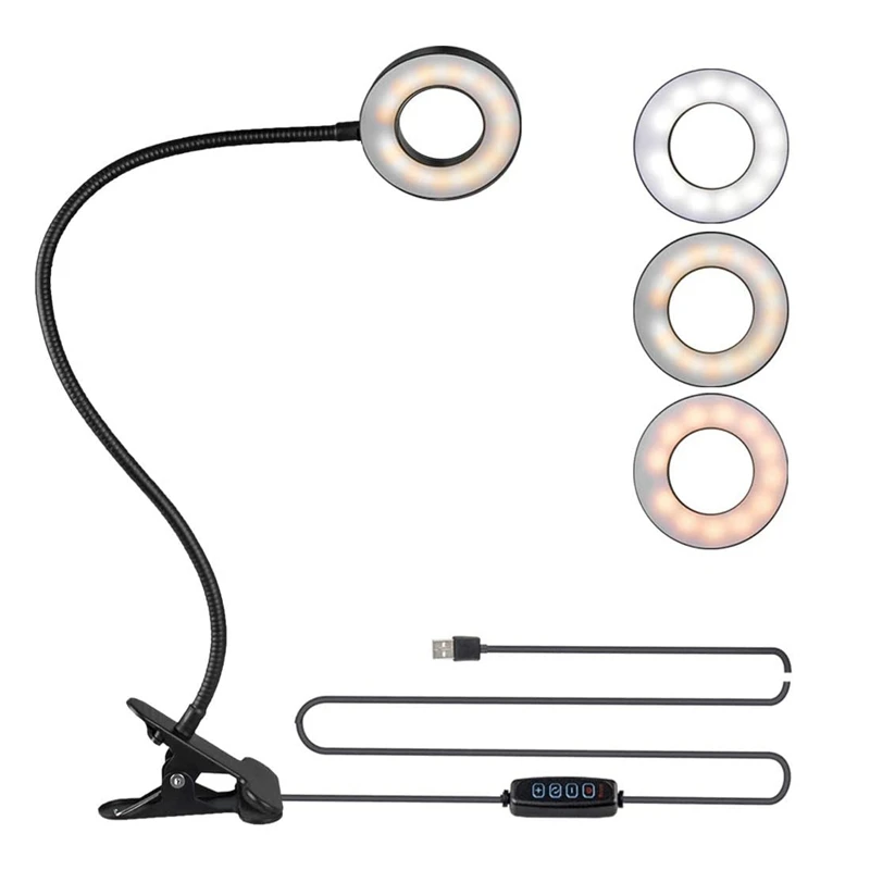 Desk Lamp, LED Clip On Light Reading Lights USB Book Clamp Light With 3 Color Modes Eye Protection Kids Desk Lamp Easy To Use
