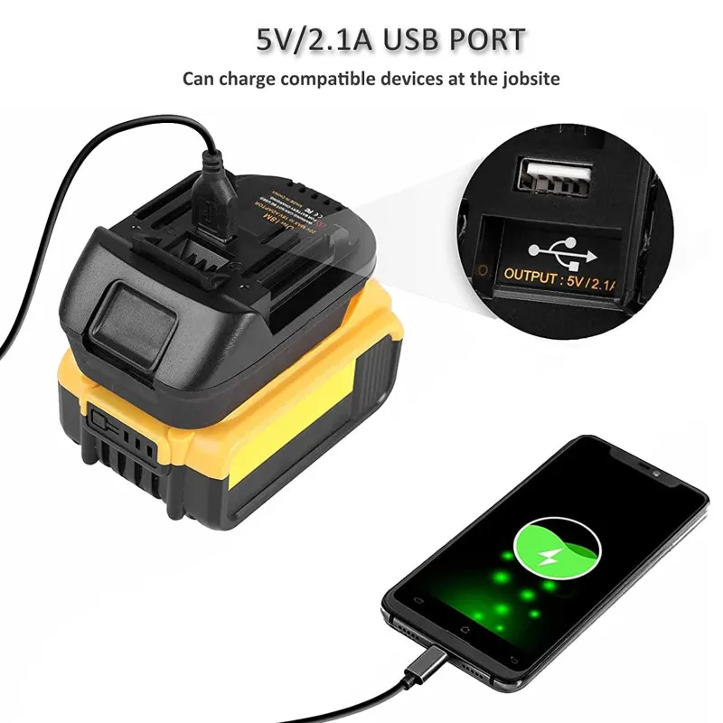 18V 20V Charger Batteries Adapter DM18M Converted to Li-Ion Charger Tool Convertor for Dewalt/for Milwaukee/for Makita Batteries