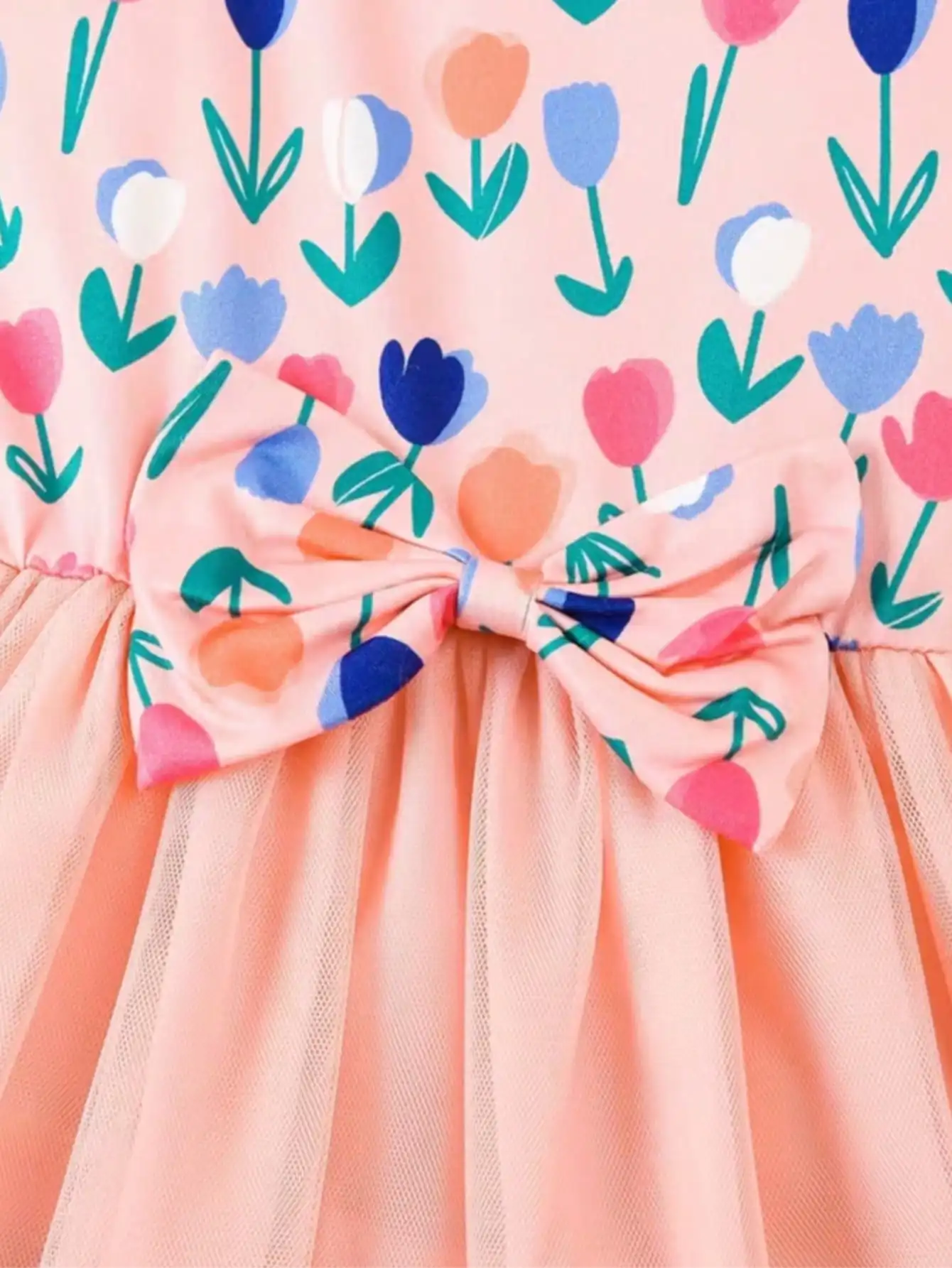 Bezauberndes Mädchen-Sommerkleid - Lila Lotusblatt-Manschette, Meerjungfrauen-Schuppen-Print und Pailletten-Dekoration, Polyester-Netzrock – Detail 20