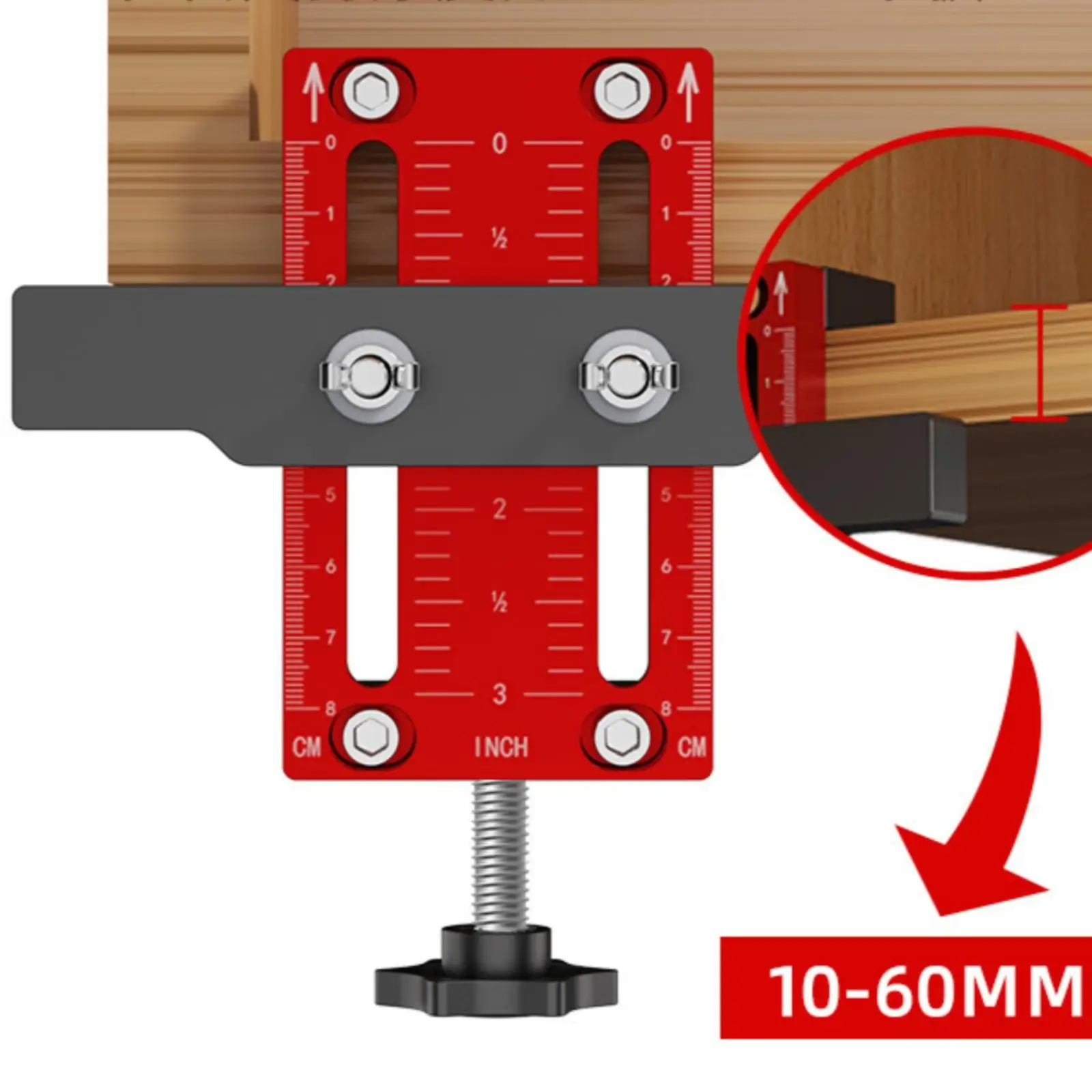 Cabinet Door Locator Installation Jig for Handles and Knobs Aluminum Alloy Measuring Guide with Clamp for Woodworking Fixtures