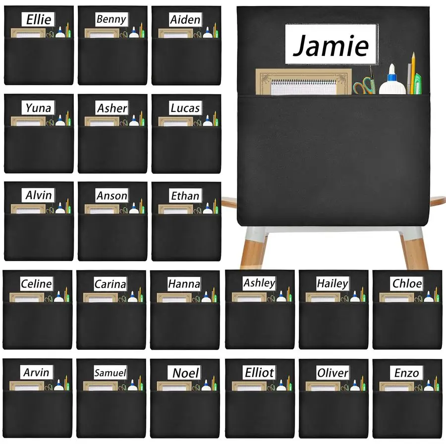 

Карманы для стульев PCS для классной комнаты 20x17, Мешки для сидений для классных стульев k2, Карманы для студенческого стула с именной биркой Стул для классной комнаты O