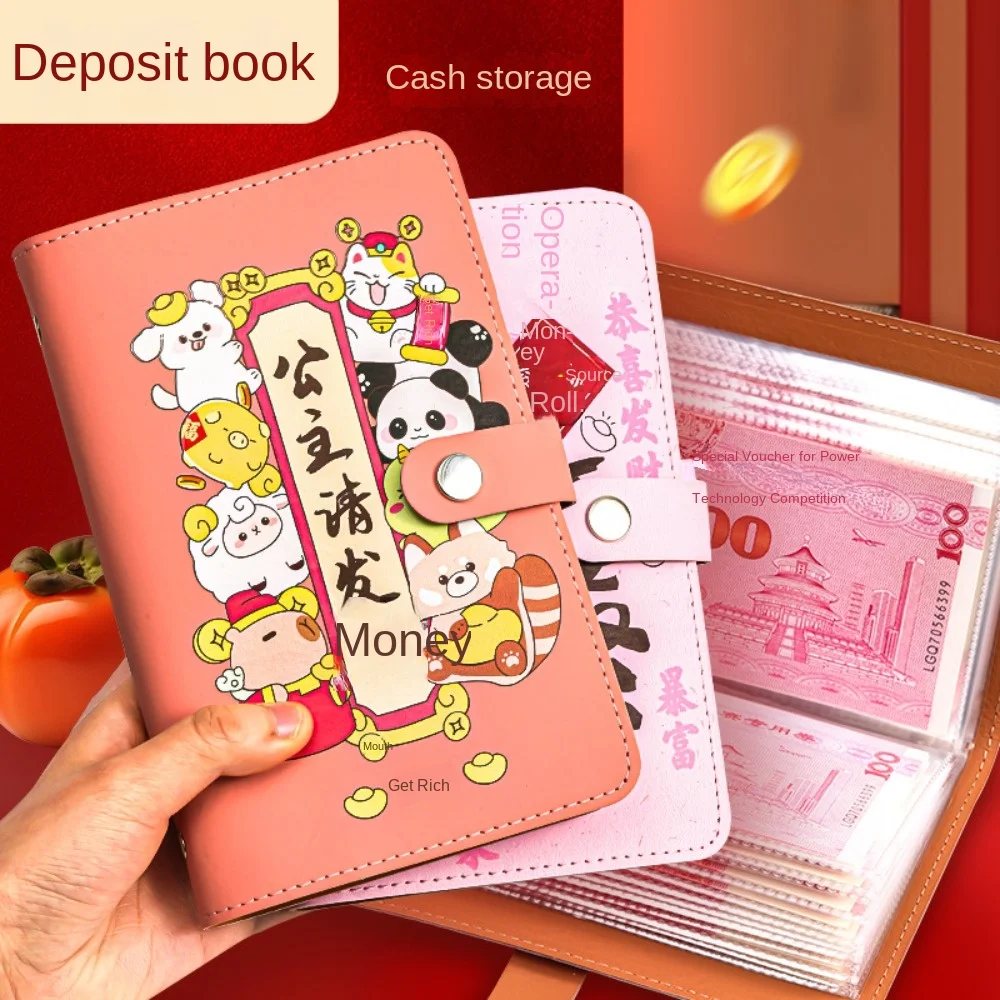 

Get Rich Overnight 100 Envelopes Money Saving Challeng PU Large Capacity Mini Binder Savings Challenge Save Money Reusable