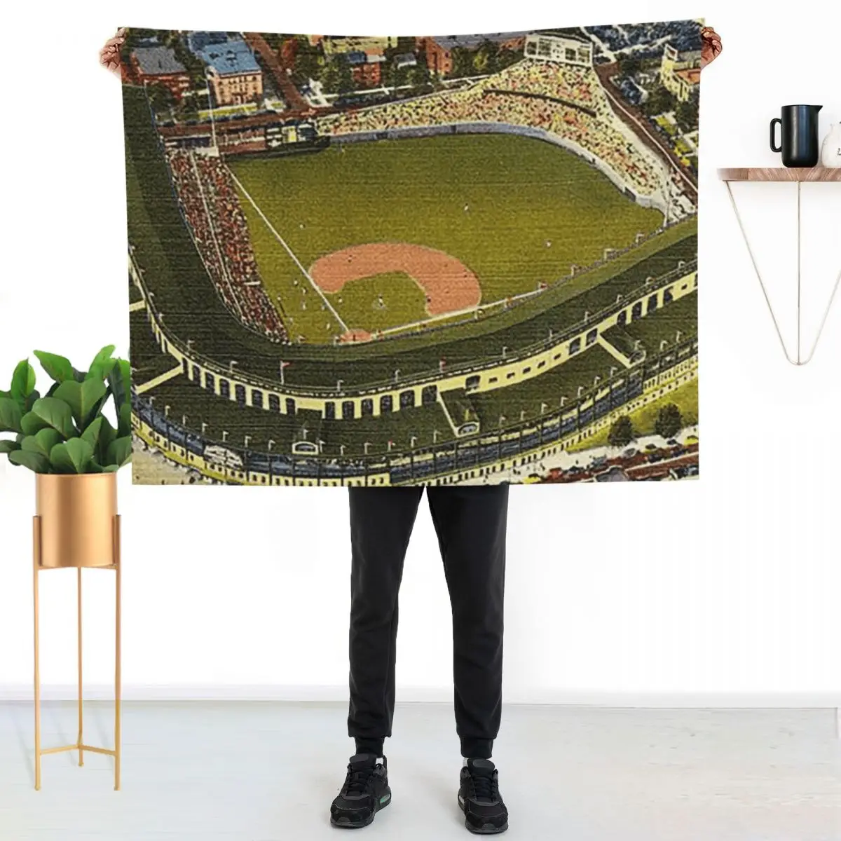 wrigley field,rooftop bleachers at wrigley,ivy covered outfield walls,chicago baseball stadium,old ballparks,old s Throw Blanket