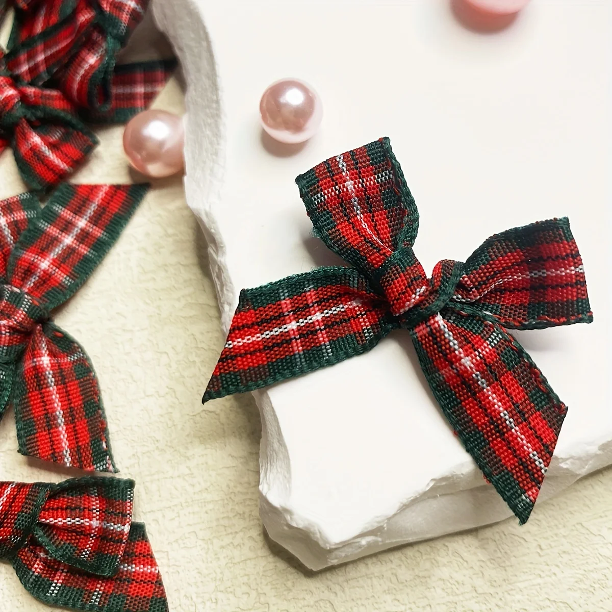 30Pcs DIY Plaid Small Bows Home Gift Decoration Accessories for Christmas Halloween Party Decor
