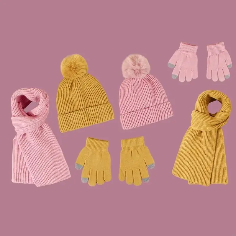 Cappello lavorato a maglia caldo invernale Set autunno inverno per ragazza e ragazzo