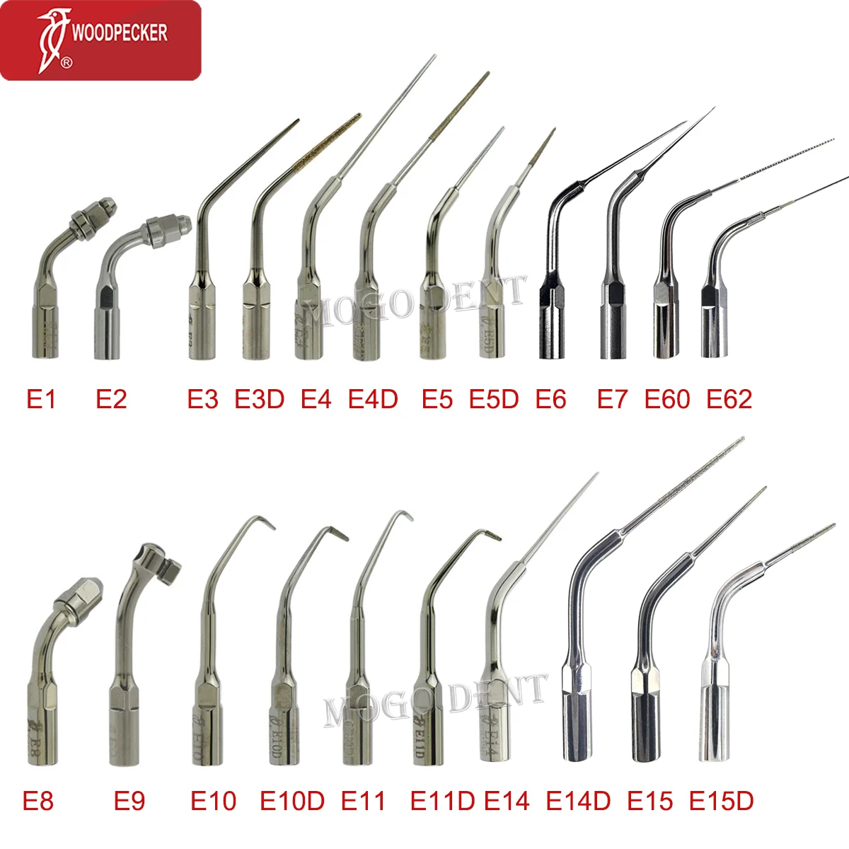 Woodpecker Dental Scaler Tips Ultrasonic Scaling Tip E1 E2 E3 E3D E4 E5 E8 E9 E10 E11 E14 E60 E62 Fit EMS UDS Scaler Handpiece