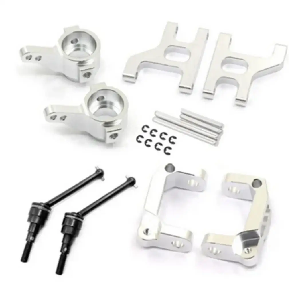 RCGOFOLLOW Aluminum Front Swing Arm+Joint Knuckle Arm+Drive Swing Shaft+Hub Carrier Base C Set for 1/10 TAMIYA CC01 TA02 TA03 RC