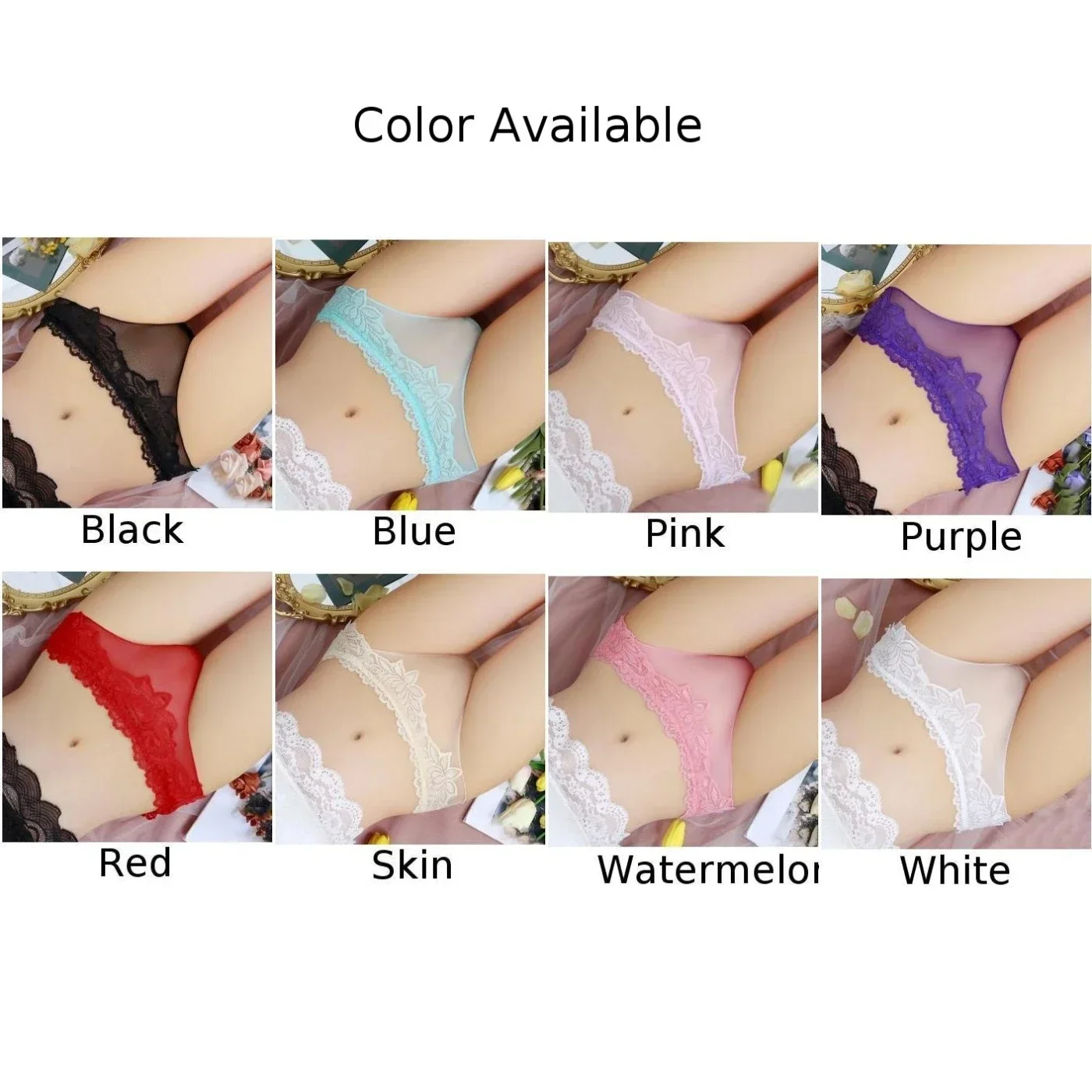 Mesh Comfort Sheer Sexy Briefs Women Underwear Lace Low Rise Panties See Through Thin Mesh Lingerie Female Tanga Mujer Panty A50