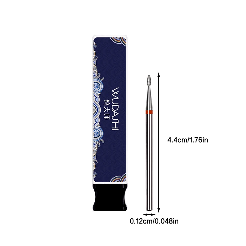 Wiertła diamentowe do paznokci w kształcie płomienia, frezy rotacyjne do skórek w stylu rosyjskim, elektryczne wiertło do manicure, akcesoria do paznokci.