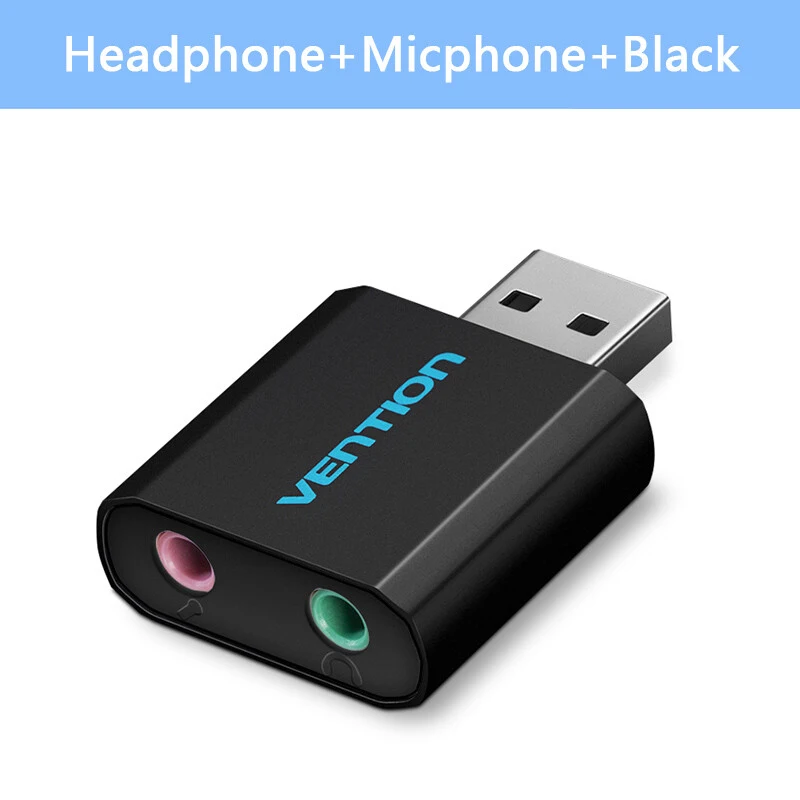 Z USB Audio Adapter External Stereo Sound Card 3.5mm Headphone and Microphone Jack