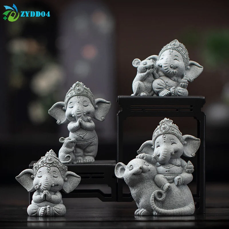 ●1PCS Elephant Statue With Hands Clasped In Prayer Position, A Guardian Elephant Statue, For Home Decoration