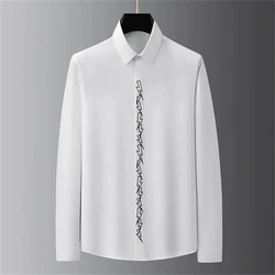 Luxury Printed Shirt Men's Long Sleeve Slim Casual Shirt High Quality Fashionable Popular Korean Extra Large Size Men's XS-6XL