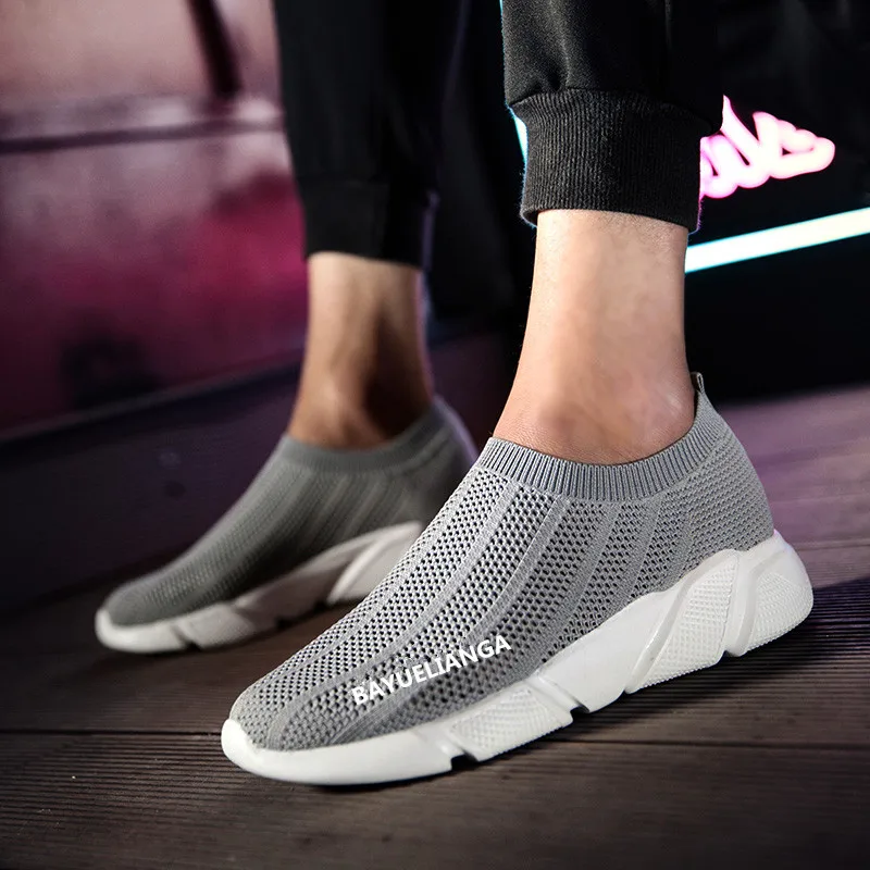 Unisex Socks Shoes Breathable Low help Women Shoes Flats Fashion Versatile Sneakers Stretch Fabric Casual Slip-On Ladies Shoes