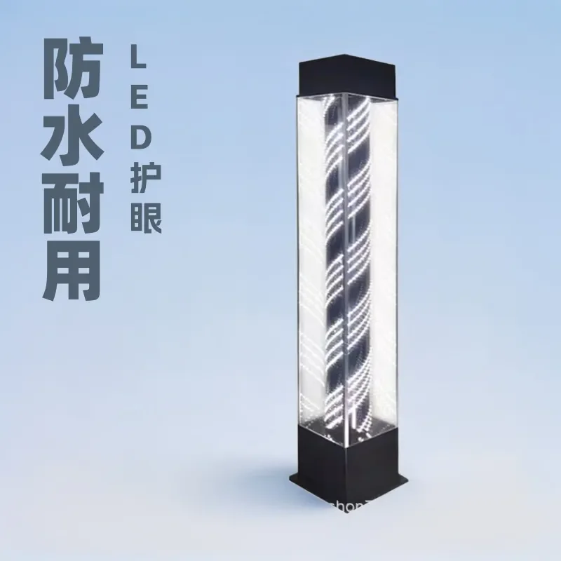 Retro LED Barber Shop Floor Light Waterproof Pagoda Style Hair Sign Lamp Vintage Outdoor Storefront Decor Lighting