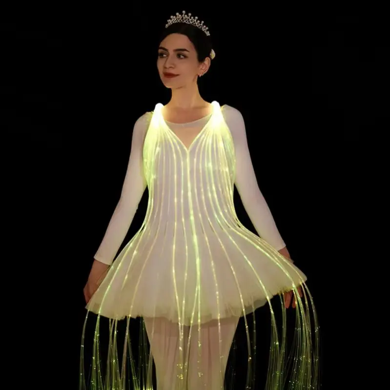 Jupe lumineuse LED avec télécommande, vêtements de danse à couleur changeante pour femmes et filles, Costume de Festival de spectacle de fête Rave, 2025