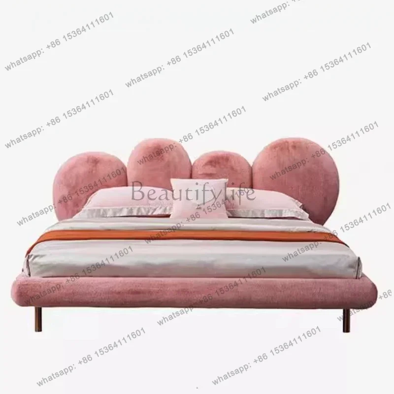 

Princess Unique Aesthetics Bed Kawaii Frame Modern Master Bedroom Frame Bed High Quality Light Luxury Muebles Bedroom Furniture