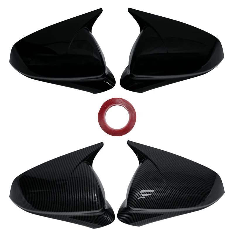 Rearview Mirror Cover For Seat Leon MK4 2020 2021-2023 2024 Cupra Formentor 2022-2024 Carbon Fiber ABS Glossy Black Mirror Cap