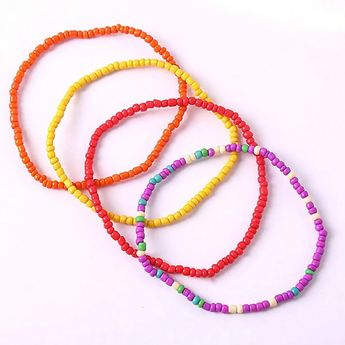 Women's 17-Piece Elastic Beaded Bracelets Set, Bohemian Style