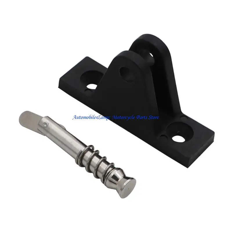 H7BD Boat Awning Bimini Top Deck Hinge Bracket Black Nylon with Quick Release Pin