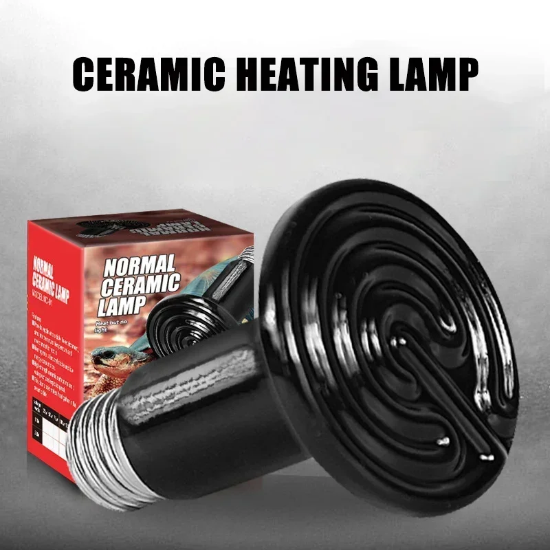 

Far Infrared Lizard Heating Lamp for Reptiles 25W 50W 75W 100W Ceramic Turtle Snake E27 Heat Bulb Crawler Feeding Supplies