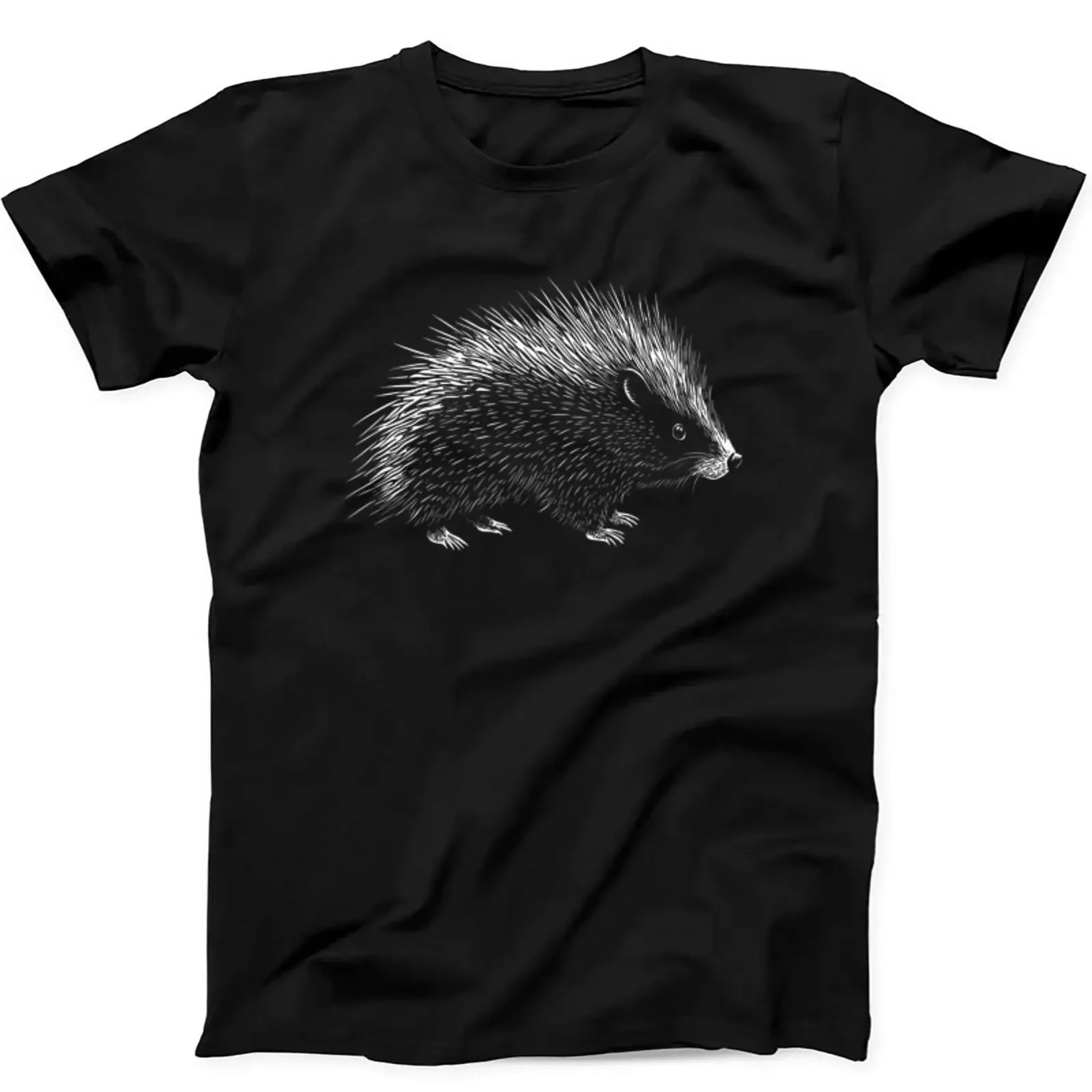 Porcupine Cute Animal Weird Humorous Hilarious Witty Funny Music T Shirt Black 403 vintage Washed Breathable fashion streetwear