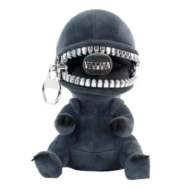 Muñecos de peluche con forma de Alien, juguetes de almohadas de peluche Kawaii con cremallera y boca, adornos de dibujos animados para habitación, regalo sorpresa, novedad