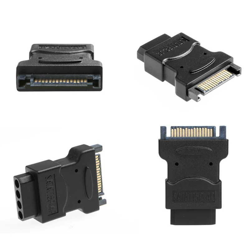 

1PCS 15 pin SATA Male to 4 Pin Molex PC IDE Female Power Adapter Power Hard Drive Adapter