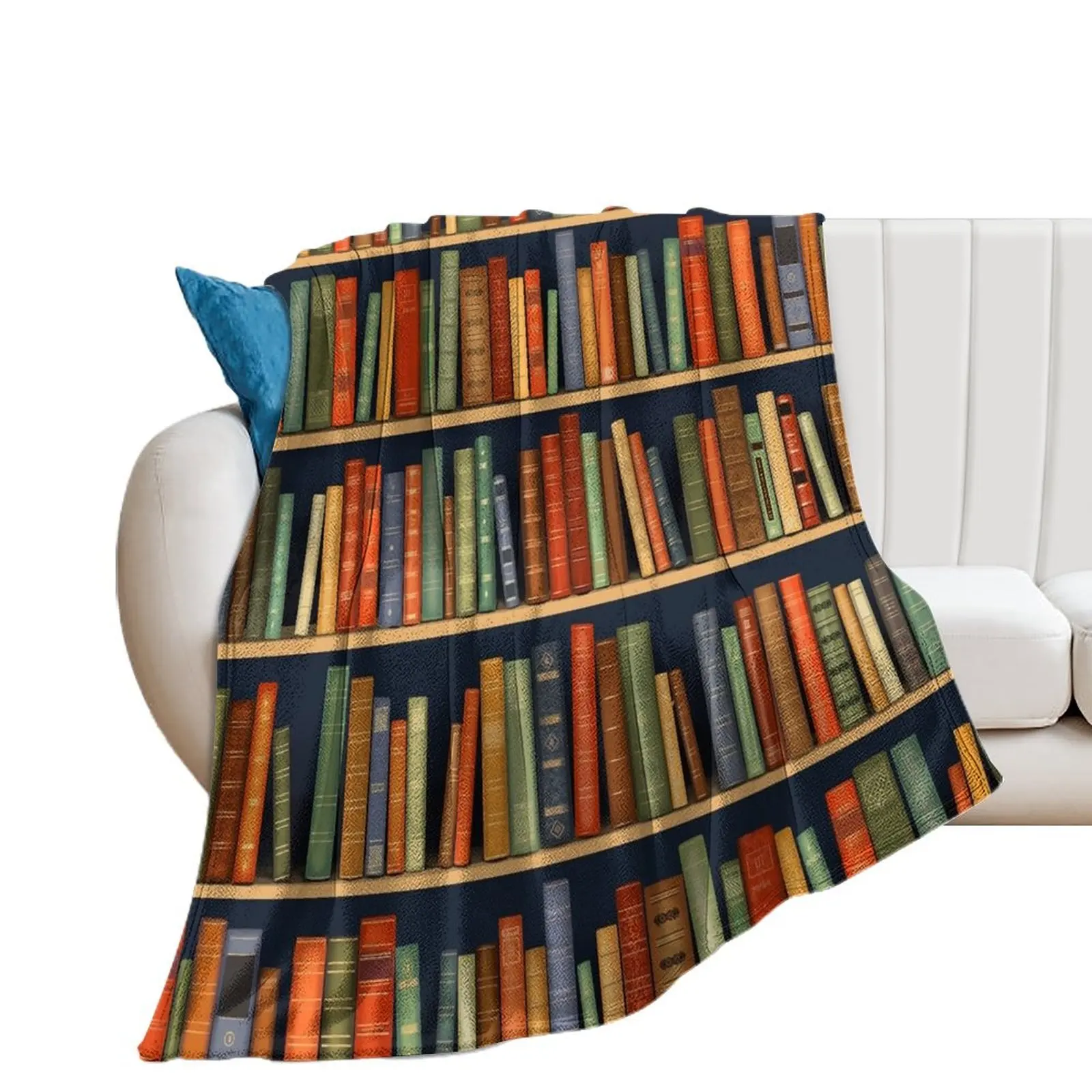 Library Shelves Throw Blanket Blankets For Sofas Blankets For Bed Blankets