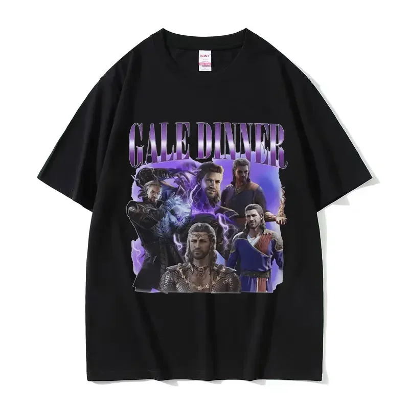

Limited Gale Dinner Baldurs Gate 3 Graphic t shirt men women 90s Retro Gothic Fashion T-Shirt 100% Cotton Oversized Short sleeve