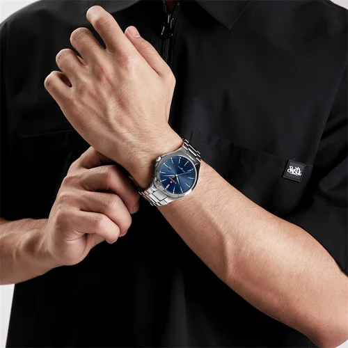 Imagen 2 del producto NAVIFORCE, diseño Original, relojes de moda para hombre, calendario Simple de acero inoxidable, relojes de pulsera impermeables para hombre, reloj Masculino