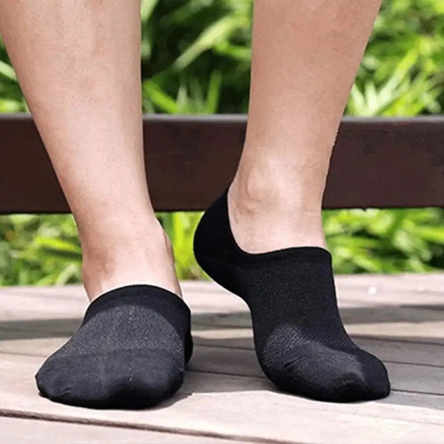 

6 Pairs Spring Summer Thin Invisible Boat Socks Men Unisex Solid Color Machine Washable