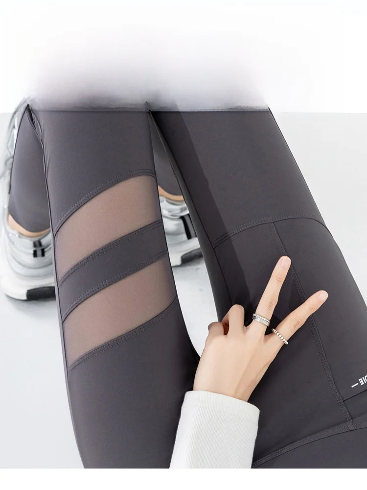 Slimming Me arkskin Yoga Pants High Waist Women's Thin Sle Spring Autumn Outdoor Wear Spor Faionable Base Layer Tro...