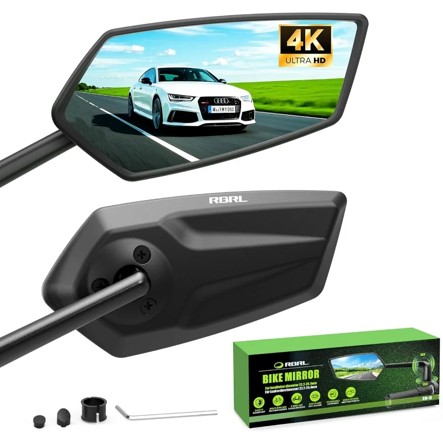 

Bike Mirror, 3D Adjustable Arm for Extended Reach, Aluminum Alloy Anti-shake Bicycle Rearview Mirrors, 360° Panoramic Rearview,